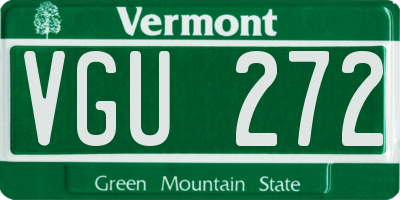 VT license plate VGU272