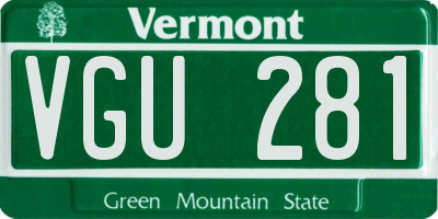 VT license plate VGU281