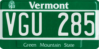 VT license plate VGU285