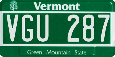 VT license plate VGU287