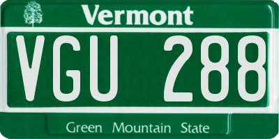 VT license plate VGU288