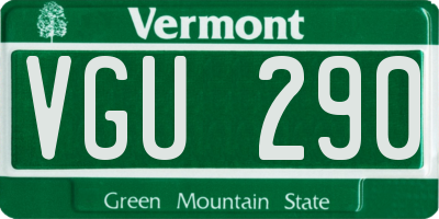 VT license plate VGU290