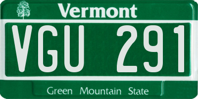 VT license plate VGU291