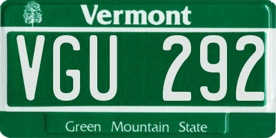 VT license plate VGU292