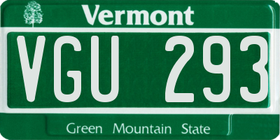 VT license plate VGU293