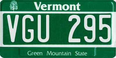 VT license plate VGU295