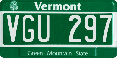 VT license plate VGU297