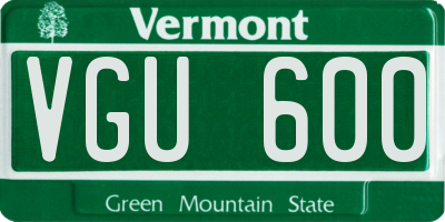 VT license plate VGU600