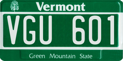 VT license plate VGU601
