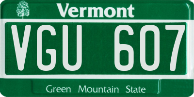 VT license plate VGU607