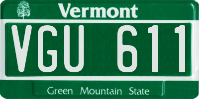 VT license plate VGU611