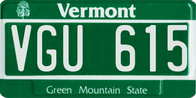 VT license plate VGU615