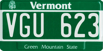 VT license plate VGU623