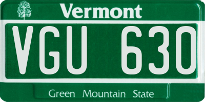 VT license plate VGU630