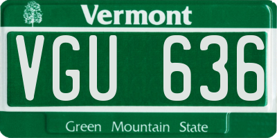 VT license plate VGU636