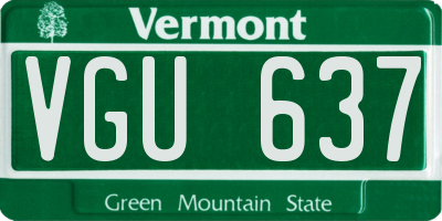 VT license plate VGU637