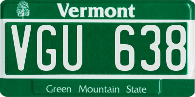 VT license plate VGU638