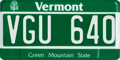 VT license plate VGU640