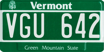 VT license plate VGU642