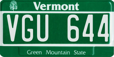 VT license plate VGU644