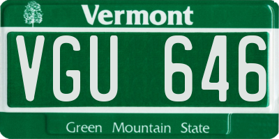 VT license plate VGU646