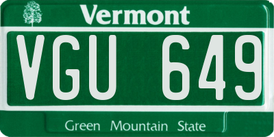 VT license plate VGU649