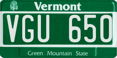 VT license plate VGU650