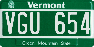 VT license plate VGU654