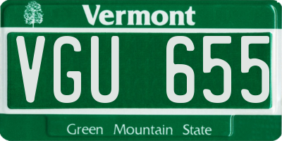 VT license plate VGU655