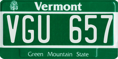 VT license plate VGU657