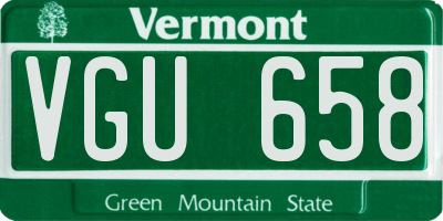 VT license plate VGU658