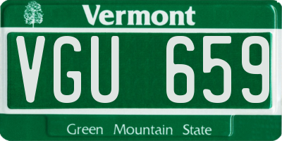 VT license plate VGU659