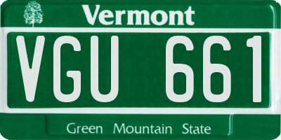 VT license plate VGU661