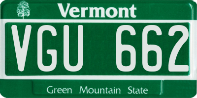 VT license plate VGU662