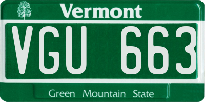 VT license plate VGU663