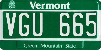 VT license plate VGU665