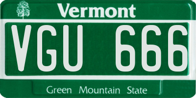 VT license plate VGU666