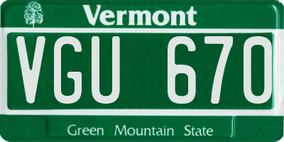 VT license plate VGU670