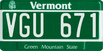 VT license plate VGU671