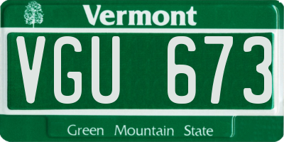VT license plate VGU673