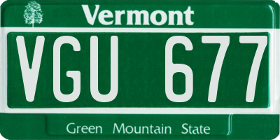 VT license plate VGU677