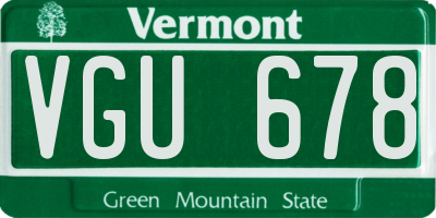 VT license plate VGU678