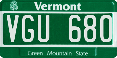 VT license plate VGU680
