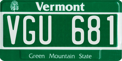 VT license plate VGU681