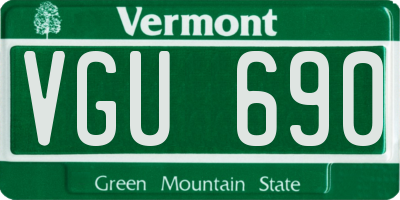 VT license plate VGU690