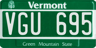 VT license plate VGU695