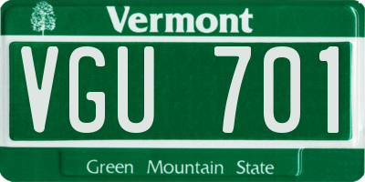 VT license plate VGU701