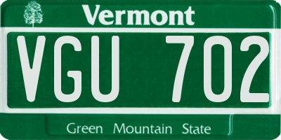 VT license plate VGU702