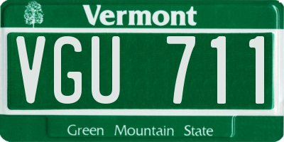 VT license plate VGU711