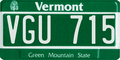 VT license plate VGU715